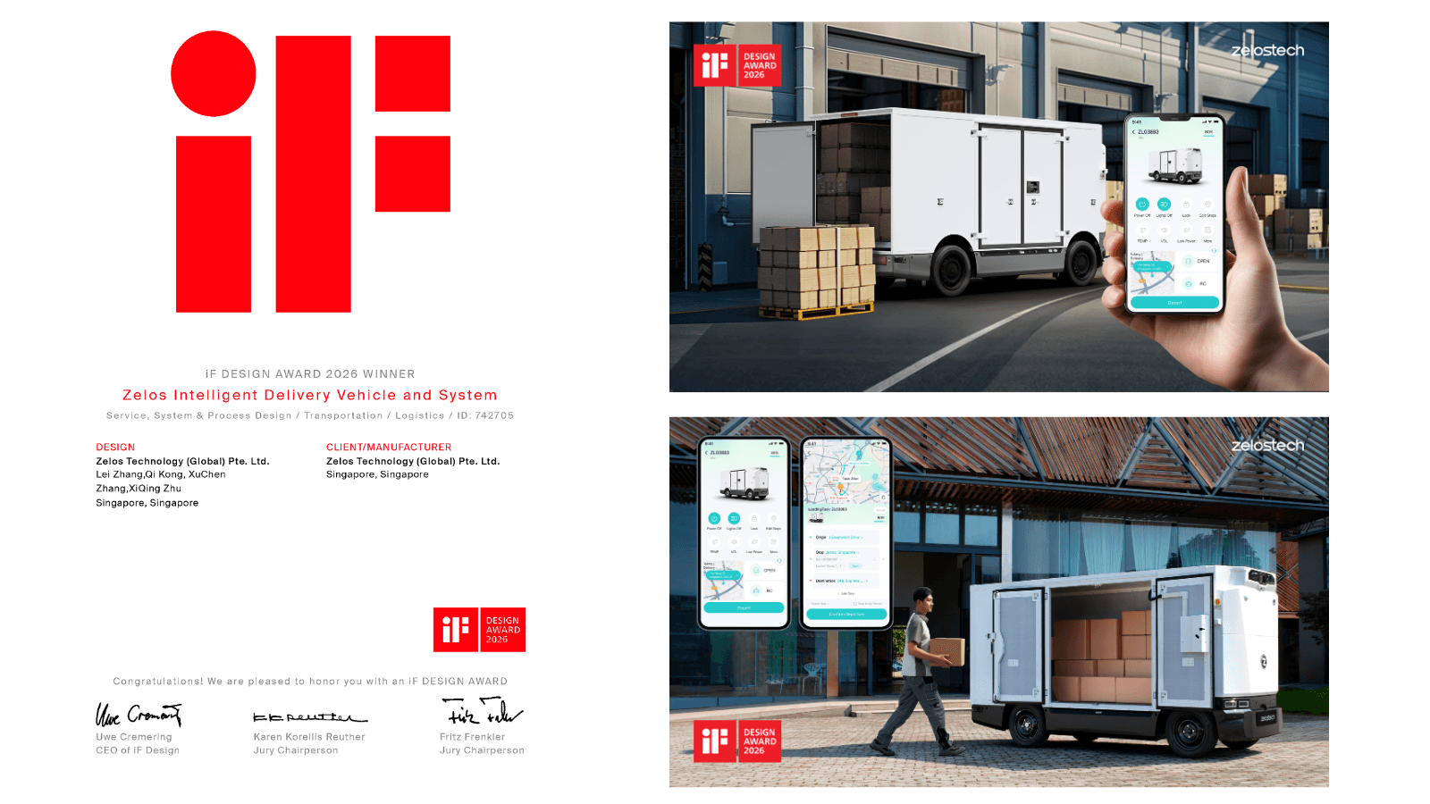 Zelostech, the First Robovan Company to Win the iF DESIGN AWARD, Redefining the Future of Autonomous Urban Logistics