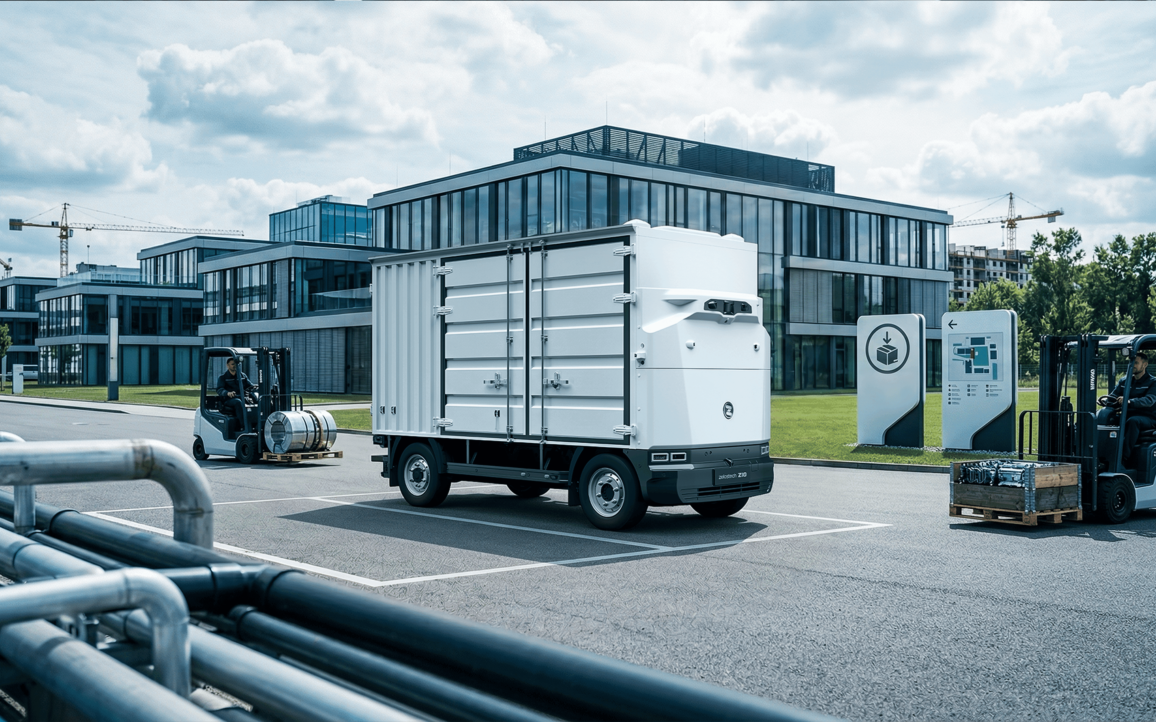 Zelostech Z10 robovan for industrial park logistics