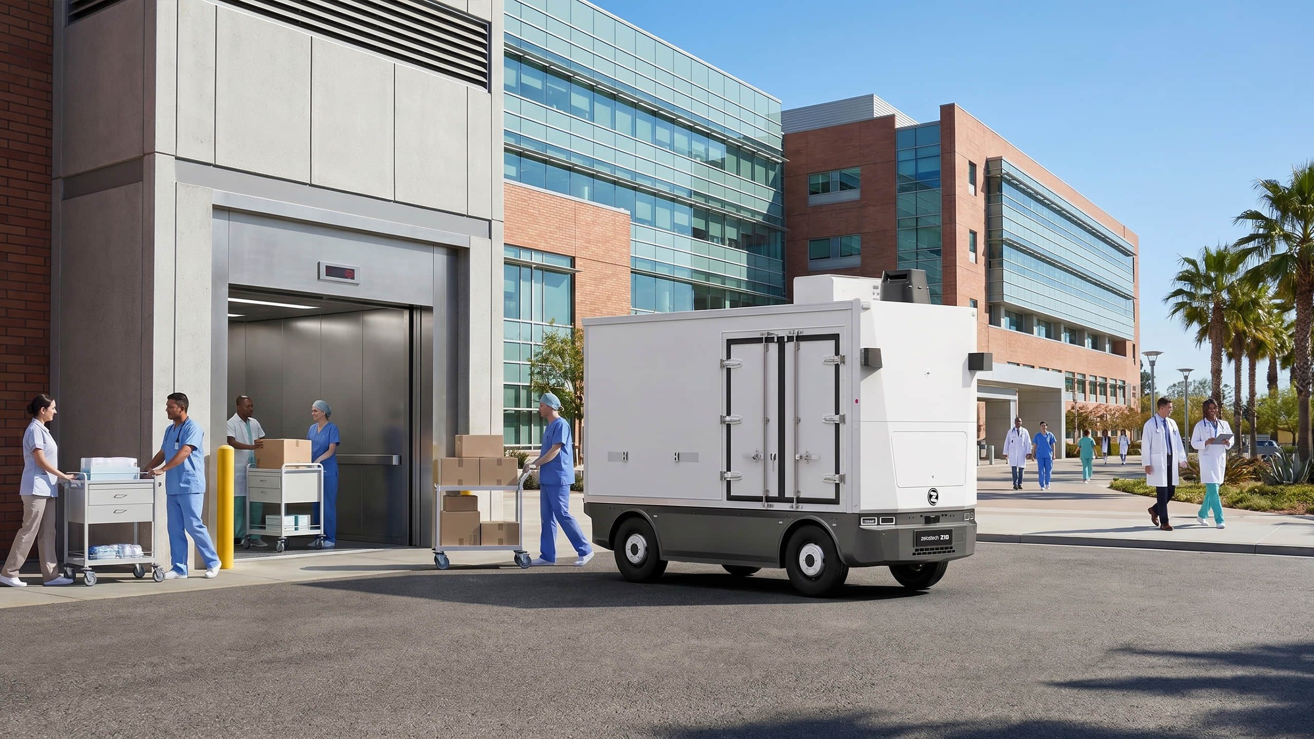 Zelostech Z10 robovan for healthcare logistics