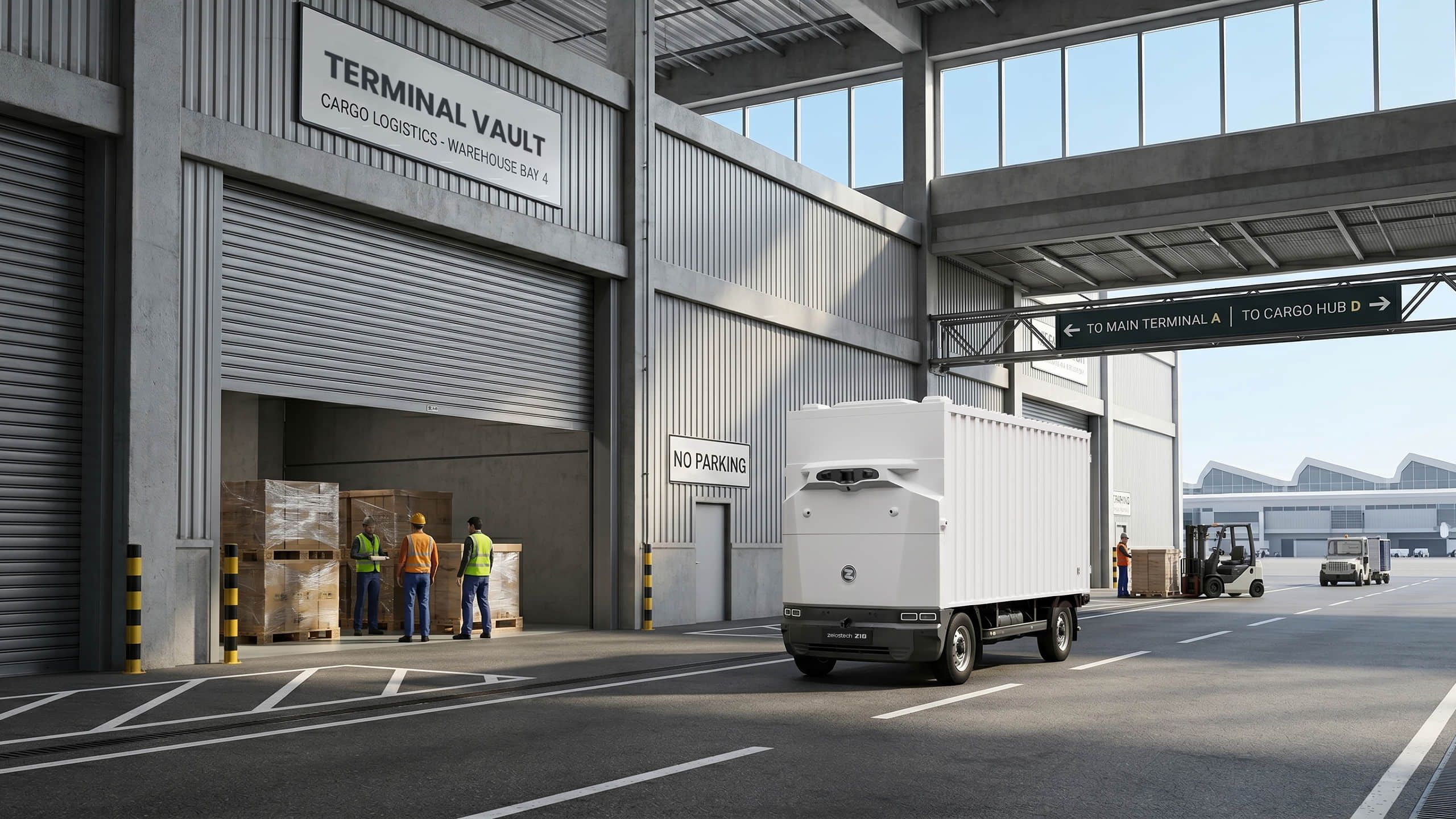 Zelostech Z10 robovan for airport landside logistics