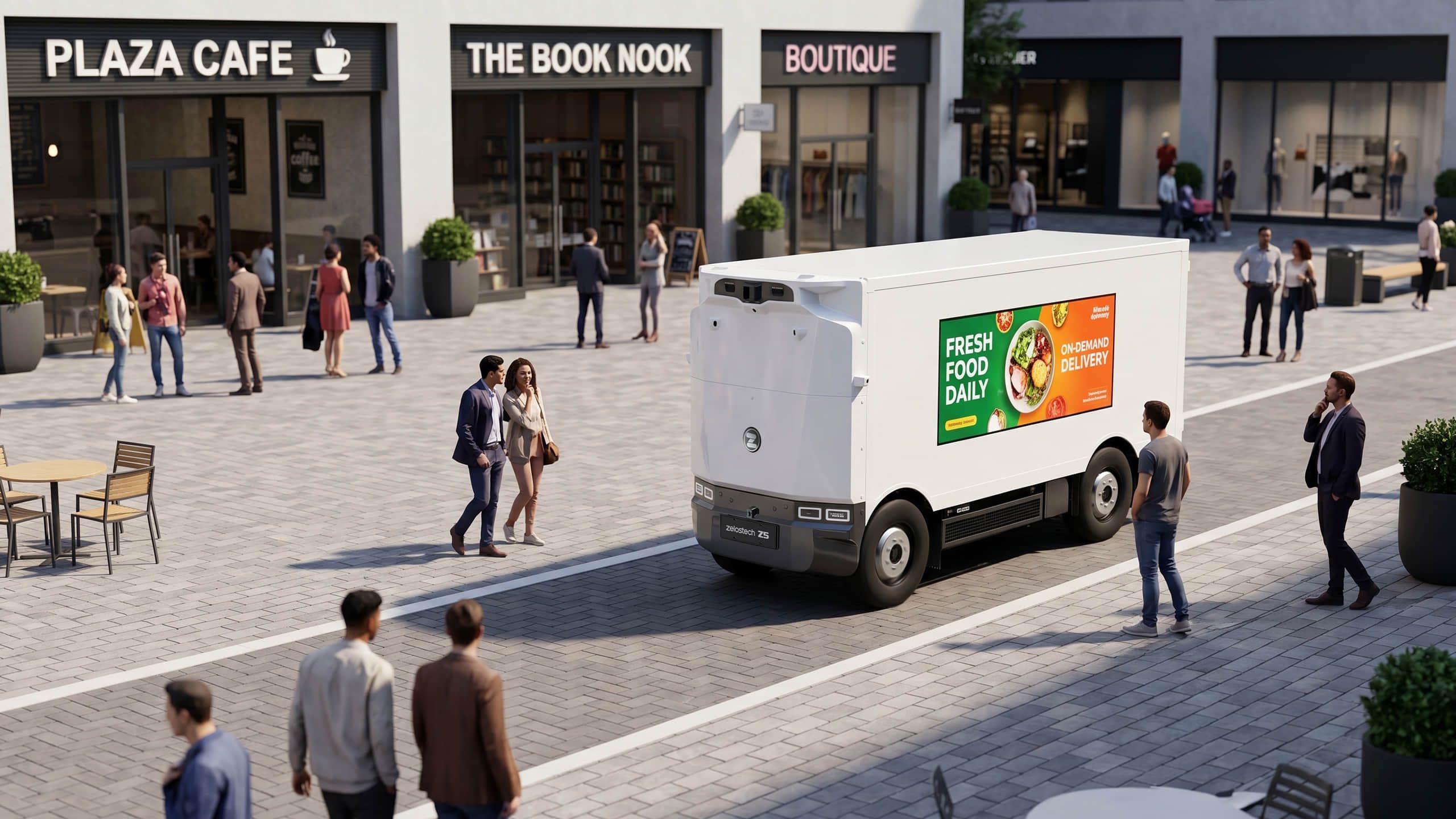 Zelostech Z5 robovan for mobile outdoor advertising