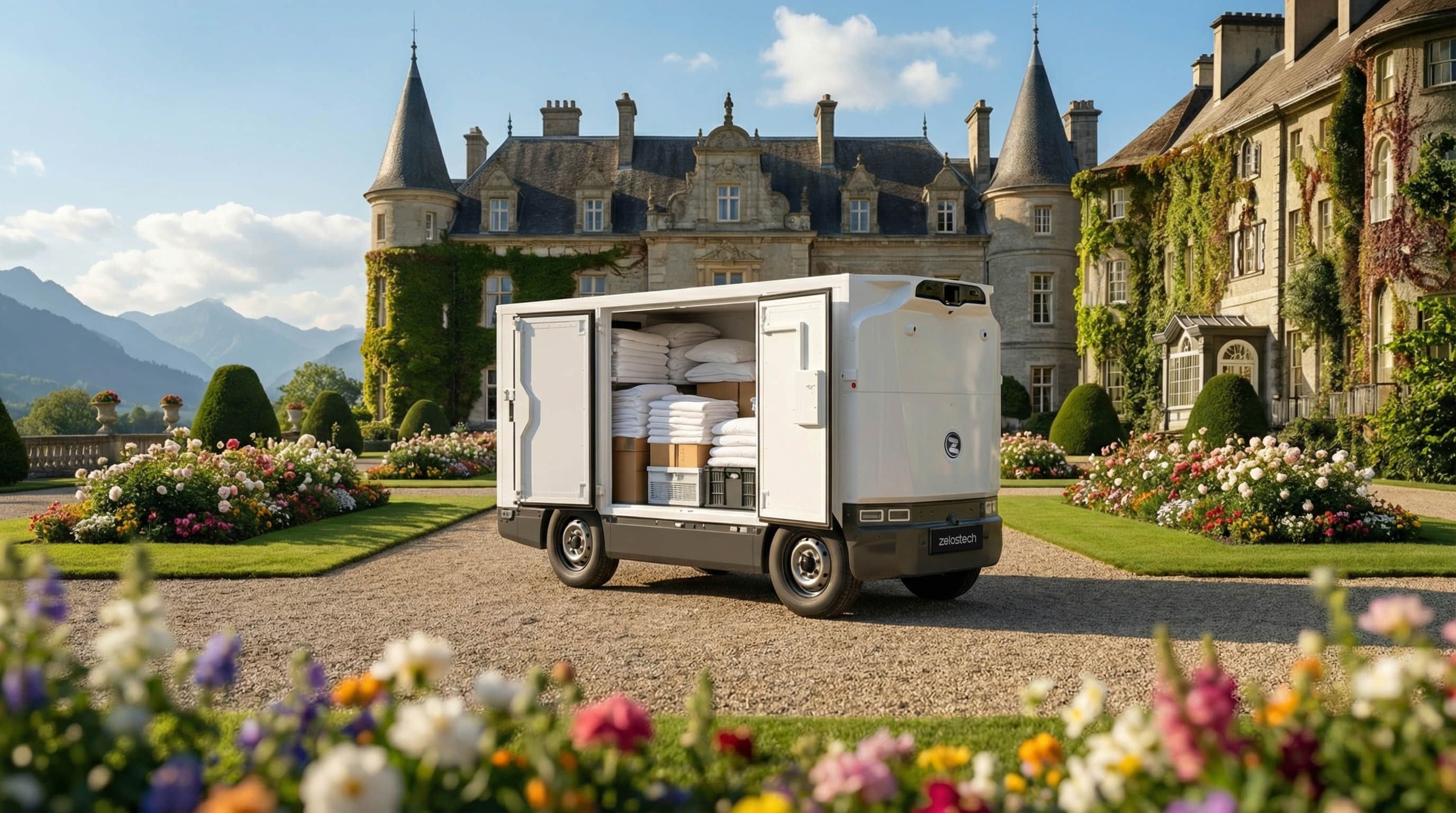 Zelostech autonomous vehicle for hotel and hospitality logistics